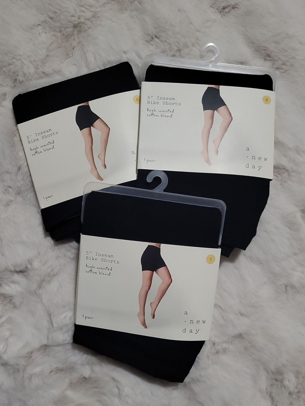 3 Packs, a new day Black High-Waisted 5" Inseam Bike Shorts -